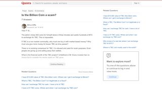 
                            10. Is the Billion Coin a scam? - Quora