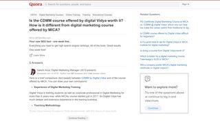 
                            6. Is the CDMM course offered by digital Vidya worth it? How is it ...