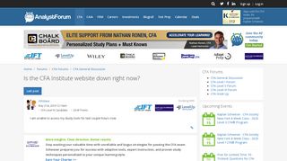 
                            7. Is the CFA Institute website down right now? | AnalystForum