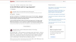 
                            10. Is the ICICI Bank safe for huge deposits? - Quora