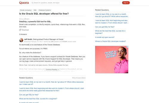 
                            7. Is the Oracle SQL developer offered for free? - Quora