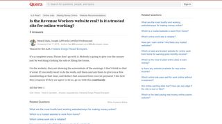 
                            6. Is the Revenue Workers website real? Is it a trusted site for ...