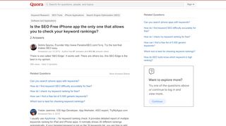 
                            13. Is the SEO Free iPhone app the only one that allows you to check ...