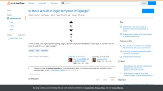 
                            8. Is there a built-in login template in Django? - Stack Overflow