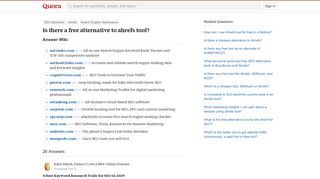 
                            7. Is there a free alternative to ahrefs tool? - Quora
