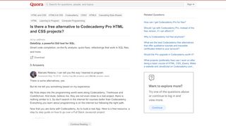 
                            8. Is there a free alternative to Codecademy Pro HTML and CSS ...