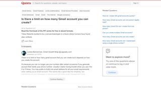 
                            11. Is there a limit on how many Gmail account you can create? - Quora