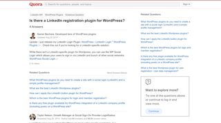 
                            5. Is there a LinkedIn registration plugin for WordPress? - Quora