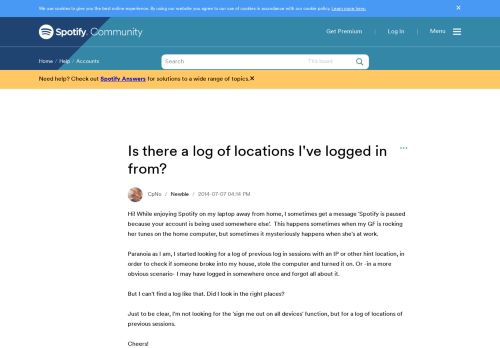 
                            5. Is there a log of locations I've logged in from? - The Spotify ...