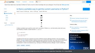 
                            13. Is there a portable way to get the current username in Python ...