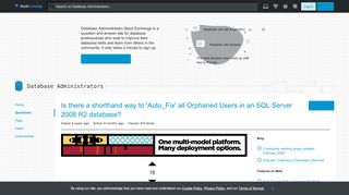 
                            4. Is there a shorthand way to 'Auto_Fix' all Orphaned Users in an ...