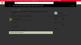 
                            9. Is there a smaller subreddit for Philippine underground/indie ...