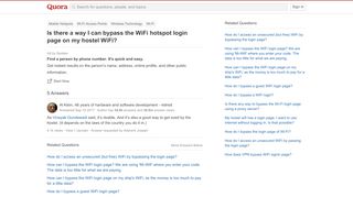 
                            4. Is there a way I can bypass the WiFi hotspot login page on my ...