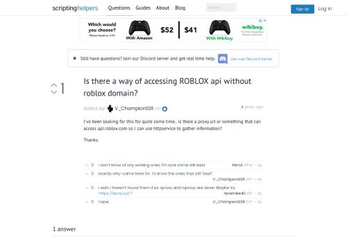 
                            7. Is there a way of accessing ROBLOX api without roblox ...