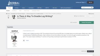 
                            1. Is There A Way To Disable Log Writing? - Technical Support (PC ...
