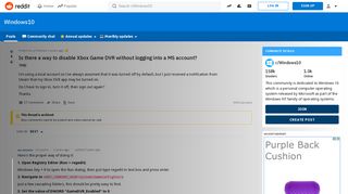 
                            1. Is there a way to disable Xbox Game DVR without logging into a MS ...