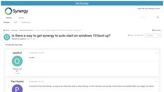 
                            11. Is there a way to get synergy to auto start on windows 10 boot up ...