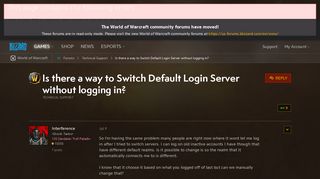 
                            2. Is there a way to Switch Default Login Server without logging in ...