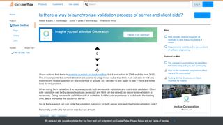 
                            12. Is there a way to synchronize validation process of server and ...