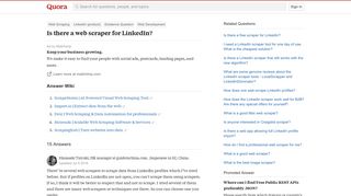 
                            5. Is there a web scraper for LinkedIn? - Quora
