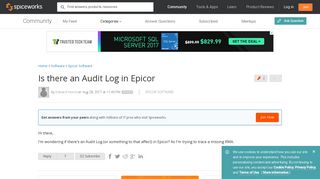 
                            10. Is there an Audit Log in Epicor - Epicor Software - Spiceworks ...