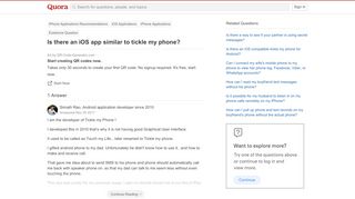 
                            6. Is there an iOS app similar to tickle my phone? - Quora