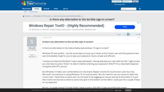 
                            10. Is there any alternative to the terrible sign-in screen? - Windows ...