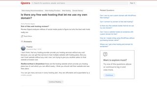 
                            11. Is there any free web hosting that let me use my own domain? - Quora