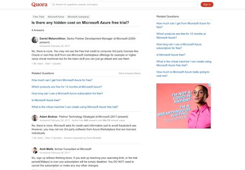 
                            11. Is there any hidden cost on Microsoft Azure free trial? - Quora