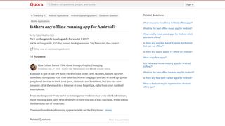 
                            9. Is there any offline running app for Android? - Quora