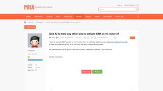 
                            2. Is there any other way to activate SSH on mi router 3? - Mi ...