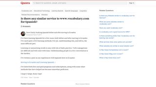 
                            10. Is there any similar service to www.vocabulary.com for Spanish ...