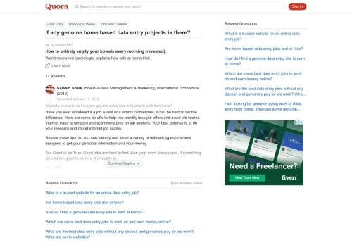 
                            13. Is there any trustable home based data entry job? - Quora