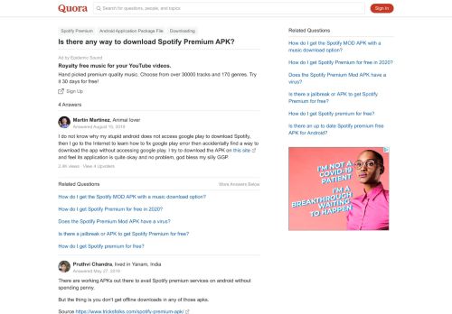 
                            8. Is there any way to download Spotify Premium APK? - Quora