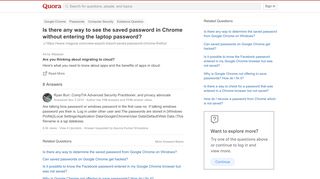 
                            8. Is there any way to see the saved password in Chrome without ...