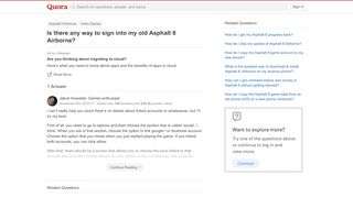 
                            3. Is there any way to sign into my old Asphalt 8 Airborne? - Quora