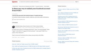 
                            8. Is there any way to unlink your Facebook account from PUBG? - Quora