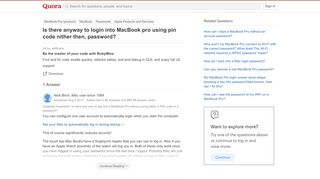 
                            11. Is there anyway to login into MacBook pro using pin code nither ...