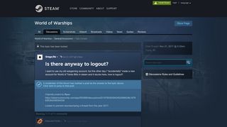 
                            9. Is there anyway to logout? :: World of Warships General Discussions