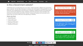 
                            4. Is this a Government website | ThePanCard.com