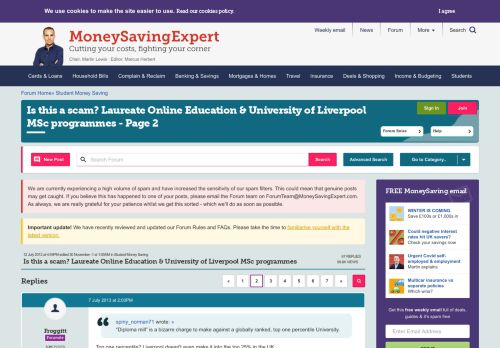 
                            11. Is this a scam? Laureate Online Education & University of ...