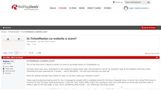 
                            9. Is TicketMaster.ca website a scam? - RedFlagDeals.com Forums