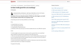 
                            6. Is time really good for cat coaching? - Quora