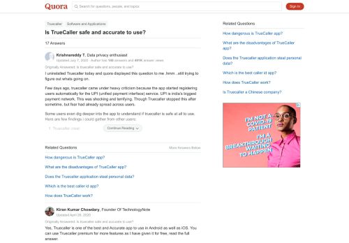 
                            10. Is truecaller safe and accurate to use? - Quora