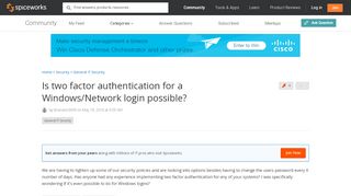 
                            12. Is two factor authentication for a Windows/Network login possible ...