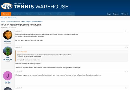 
                            9. Is USTA registering working for anyone | Talk Tennis