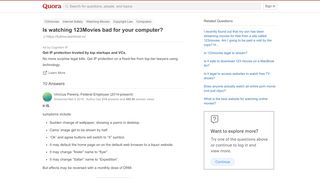 
                            6. Is watching 123Movies bad for your computer? - Quora