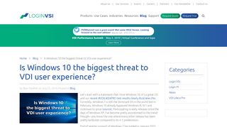 
                            9. Is Windows 10 the biggest threat to VDI user experience? - Login VSI