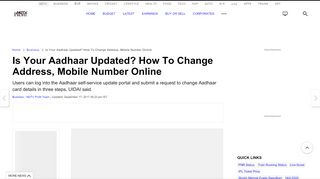 
                            8. Is Your Aadhaar Updated? How To Change Address, Mobile Number ...