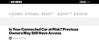 
                            12. Is Your Connected Car at Risk? Previous Owners May Still Have Access